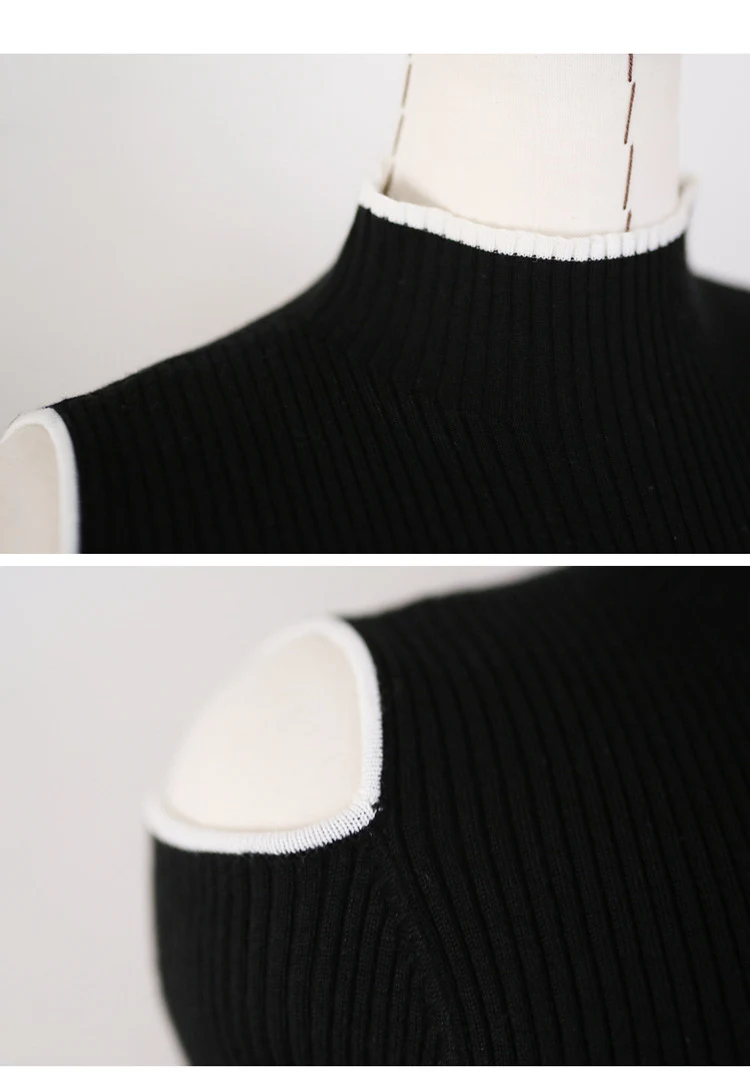 Lace-up Slip-shoulder Knitted Sweater Dress, a stylish and comfortable choice for a modern look, perfect for various occ — photo 9
