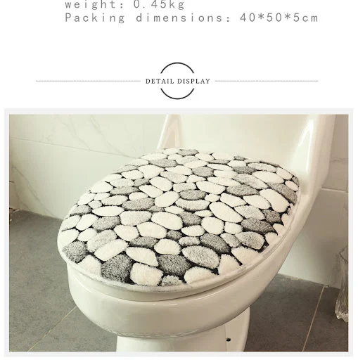 Title 5, Coral Velvet Stone Pattern Bathroom Mat Carpet ...
