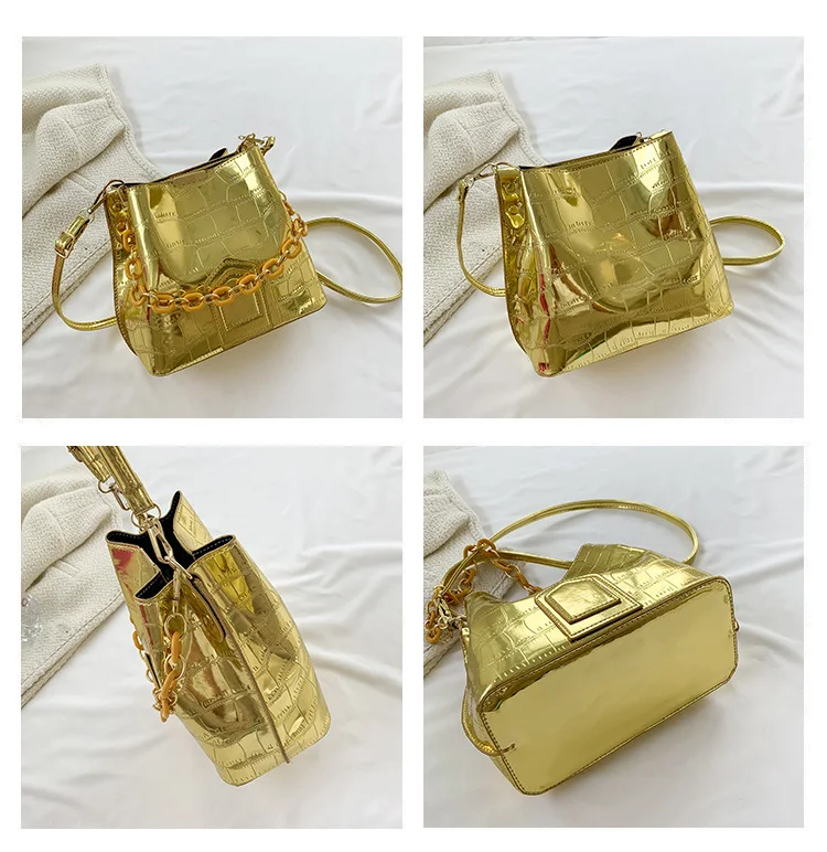 Laser Chain Handbag Large Capacity Crossbody Bucket Bag, stylish and spacious, perfect for carrying all your daily essen — photo 2