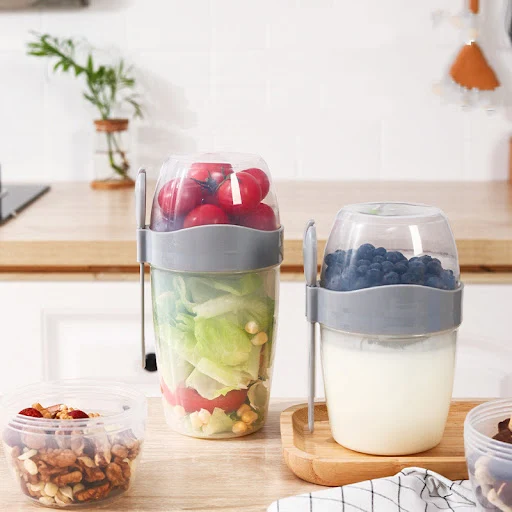 Title 4, Large Capacity Salad Cup With Spoon Lid. Enjoy ...