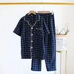 Herren-Schlafanzug mit einreihigem Karomuster, kurze Hose und Kurzarm-Shirt. Perfekt für sommerliche Nächte und bequemes Schlafen — foto 7