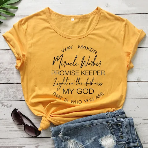 Title 2, Maglietta "Way Maker Miracle Worker Promise Kee...