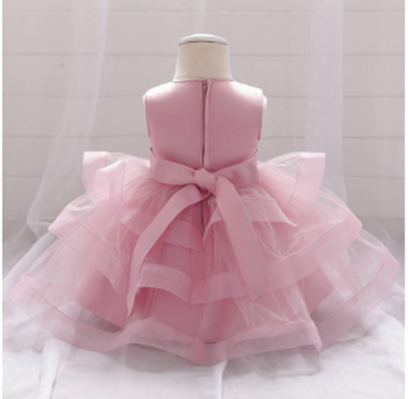 Vestido de bebê Saia de aniversário Poncho Vestido de princesa, ideal para celebrar e encantar em festas. Conforto e elegância em um só look. — foto 2