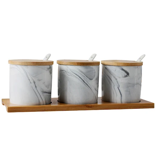 Title 1, Three-Piece Ceramic Seasoning Jar With Lid perf...