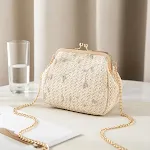 Bolsa de ombro de renda de palha, leve e charmosa, perfeita para o verão. Ideal para praia, passeios e eventos casuais. — foto 5
