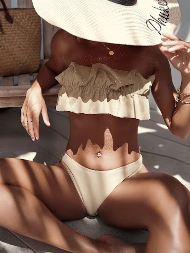 Title 13, Damski Strój Kąpielowy Bikini z Rozcięciem i To...
