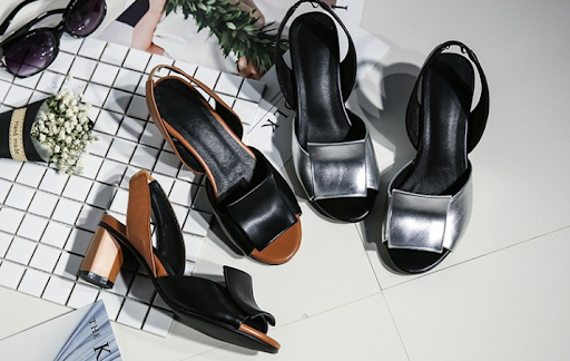Title 4, Womens fish mouth block heel sandals, offering...