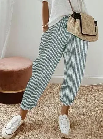 Title 7, Pantaloni casual stampati multicolore da donna,...
