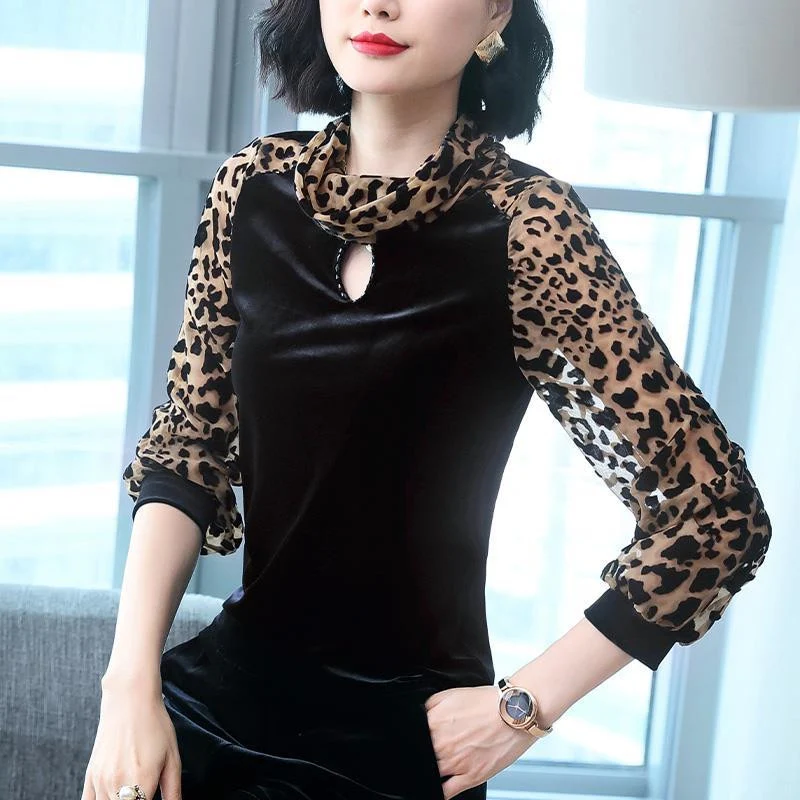 Title 1, Gold velvet fashion dress featuring a half-high...