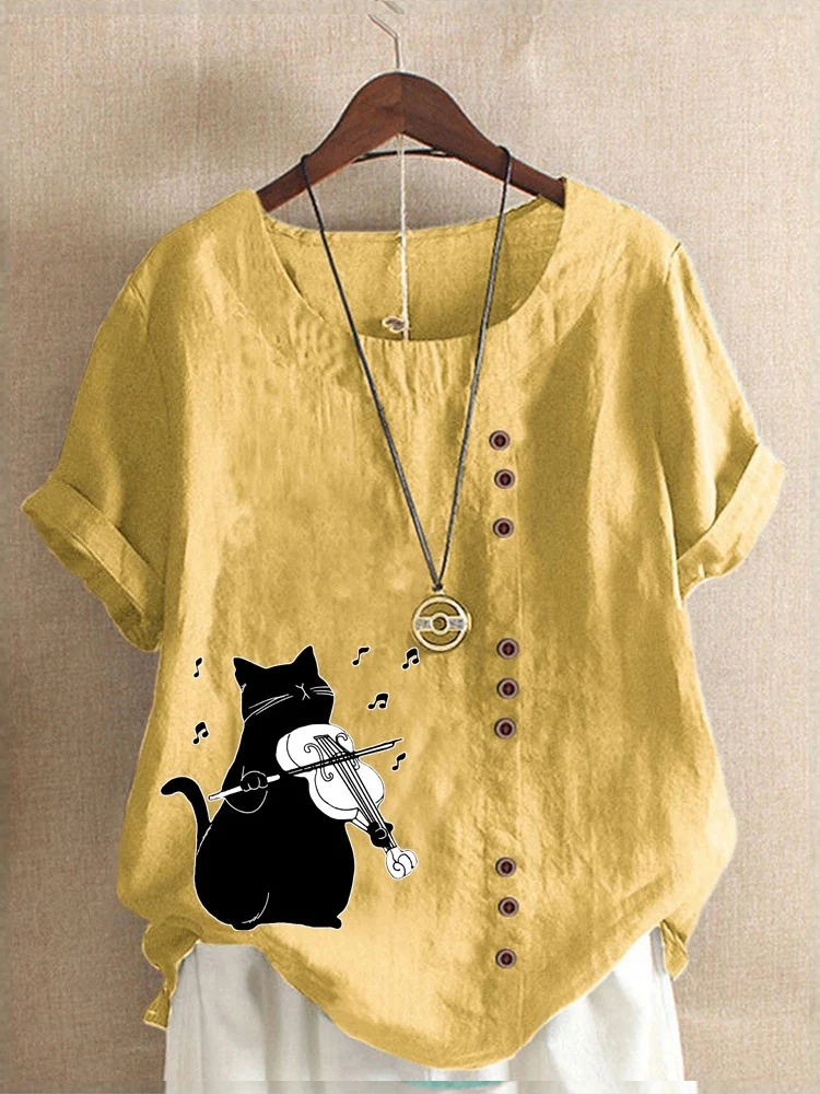 Title 13, T-shirt estiva con stampa a cartoni animati a m...