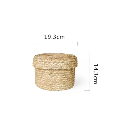 Title 3, Wheat straw woven storage basket. A natural and...