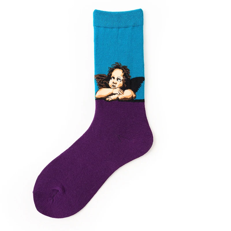 European and American Retro Abstract Art Van Gogh Oil Painting Socks. Comfortable and stylish socks for art lovers, a un — photo 3