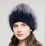 Women's Winter Warm Rhinestone Knitted Stretch Hat with Fox Fur, Comfortable and Stylish for Cold Weather — photo 9
