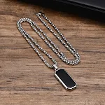Pingente Simplicity de aço inoxidável para homens. Design minimalista, elegante e durável para uso diário. Acessório perfeito para complementar seu estilo. — foto 9