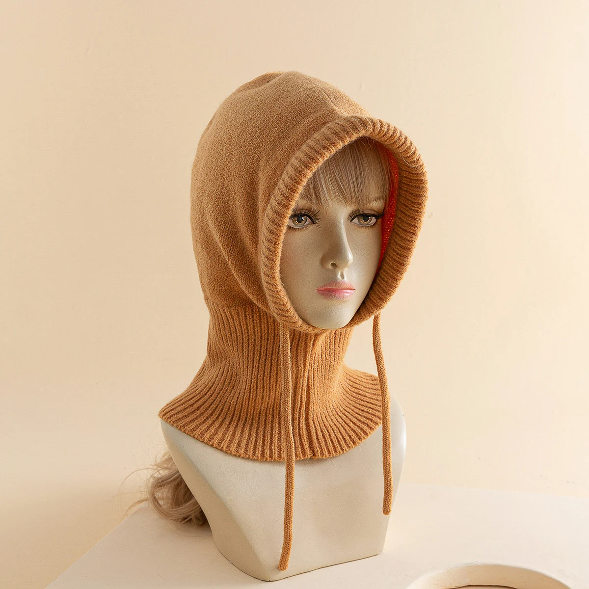 Title 1, Womens Solid Color Drawstring Strap Scarf Inte...