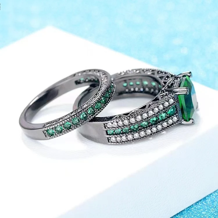 Title 2, Anéis de noivado para casais femininos verde e ...