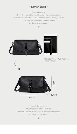 Title 6, Bolsa mensageiro feminina de couro macio para o...