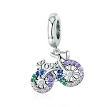 Pulseira de contas com pingente de bicicleta 925, um acessório elegante para ciclistas. Design exclusivo, aproveite a durabilidade. — foto 4