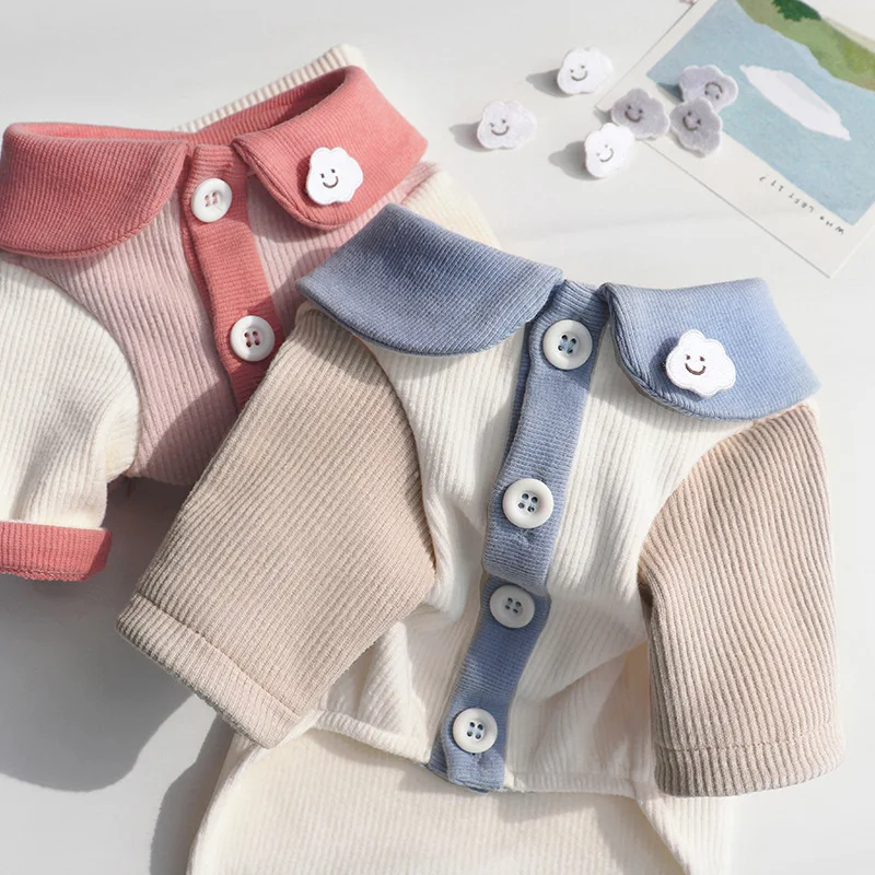 Cloud Ribbed Casual Small Dog Pet Clothing, soft & comfy for everyday wear. Keeps your small dog warm and stylish with t — photo 4