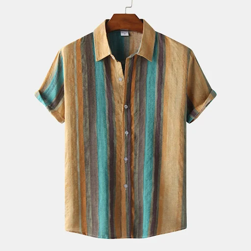 Title 13, Camisa estampada para hombre estilo cuadros pri...