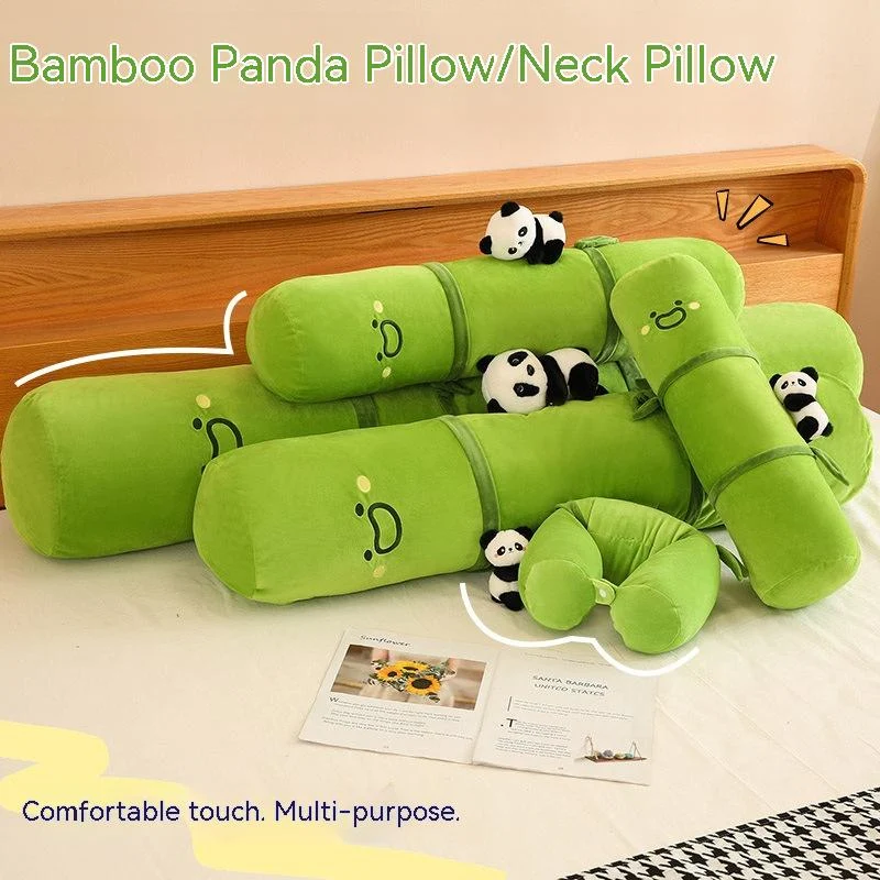 Title 4, Bamboo Pipe Panda Uzun Silindir Yastık Yan Uyku...