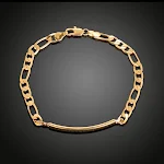 Pulseira Curva Banhada a Ouro 18K Estilo Hip Hop Brilho Exclusivo, Joia Moderna para Homens e Mulheres, Perfeito para Presentear. — foto 3