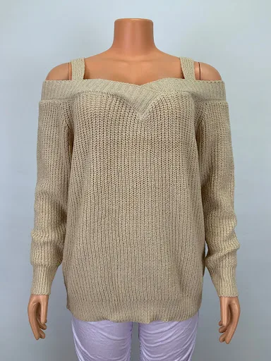 Title 4, Womens Sling Off Shoulder Knit Solid Color Cas...