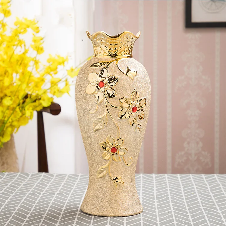Title 4, Vaso cerâmico com banho dourado estilo europeu ...