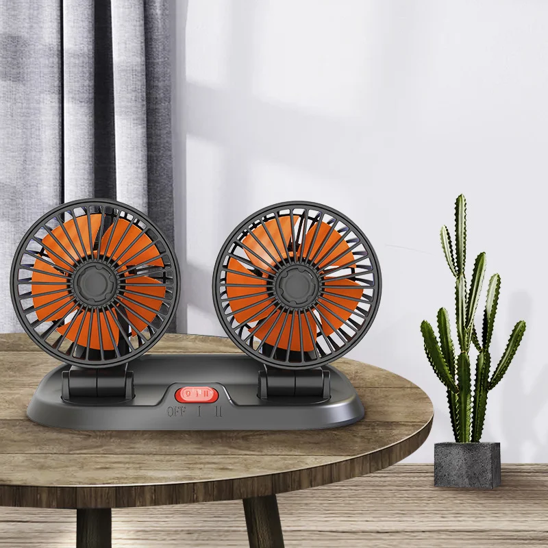 Creative Car Rotatable Double Head Folding Fan F410, Provides 360° Cooling, Adjustable Airflow, Easy Installation, Enjoy — photo 3