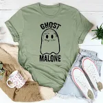 Camiseta de manga curta solta de Halloween com gola redonda Ghost — foto 17