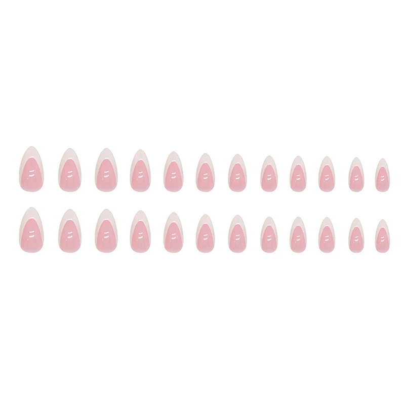 Title 1, Simple Pure Desire White French Almond Nail Fas...