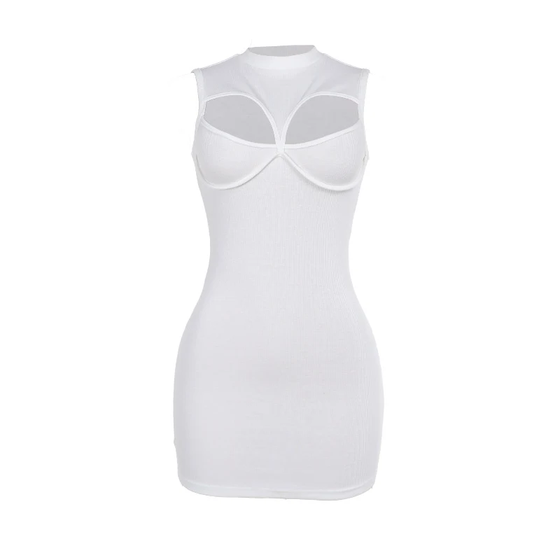 Title 12, Sexy Knitted Sleeveless Sheath Short Dress