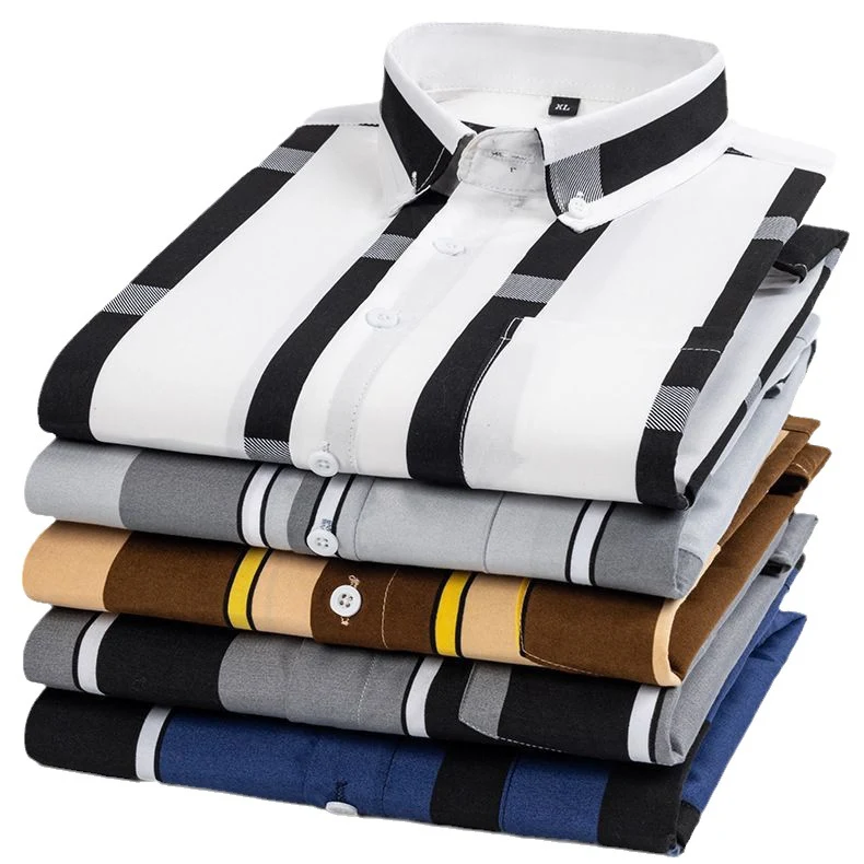 Heren casual shirt met lange mouwen en brede strepen, perfect voor een relaxte look. Comfortabel en stijlvol voor dagelijks gebruik en diverse gelegenheden. — foto 2