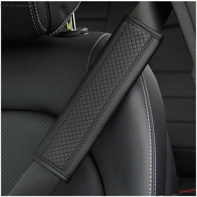 Embossed Fiber Leather Car Seat Belt Shoulder Guard Protective Cover Safety Belt, Provides Comfort and Protection During — photo 12