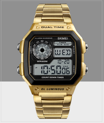 Reloj electrónico deportivo de acero con doble pantalla multifunción y resistente al agua, perfecto para negocios y actividades — foto 4
