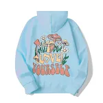 Moletom com capuz plus size com slogan de cogumelo solto — foto 9