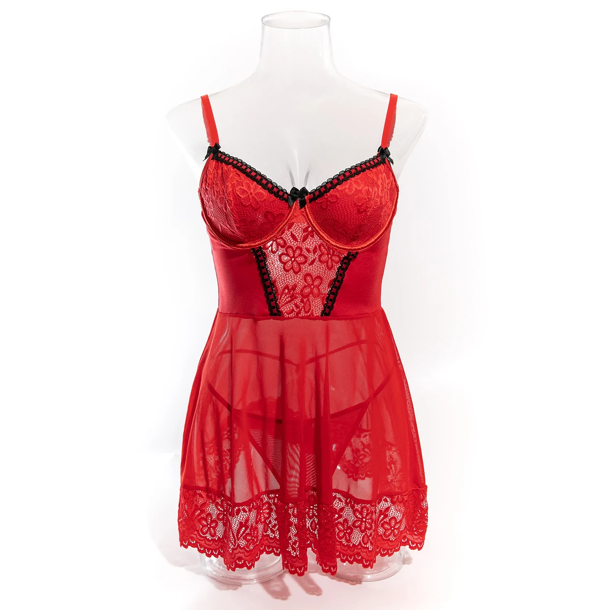 Title 24, Lingerie sexy Camicia da notte in pizzo con cuc...