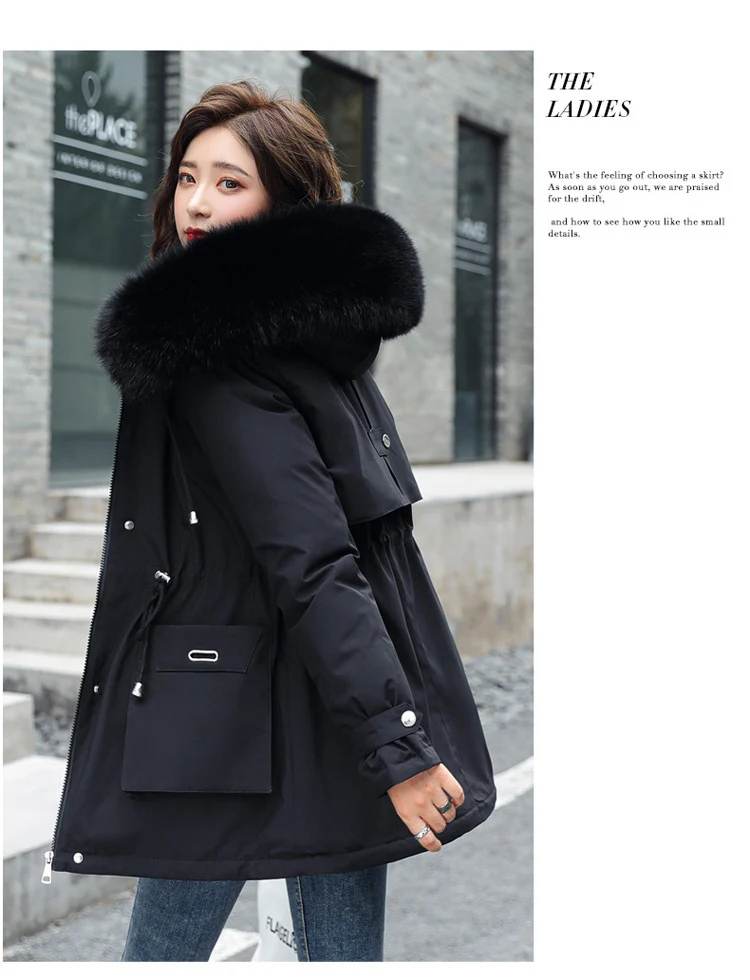 Title 17, Womens Oversized Fur Collar Cotton Padded Coat...