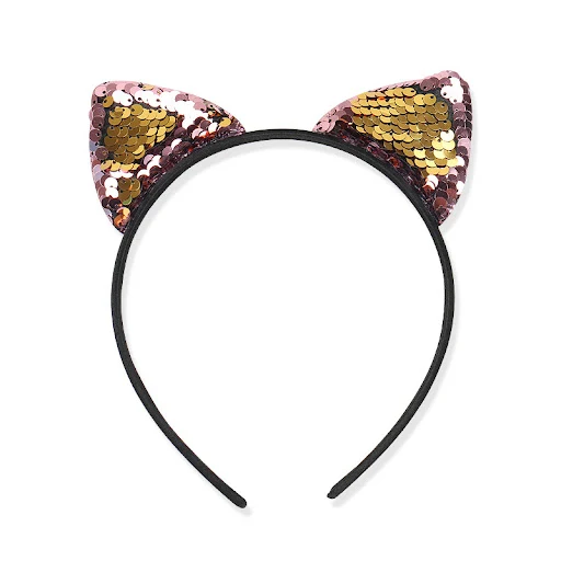 Title 4, Flip sequin cloth cat ear headband. A fun and s...