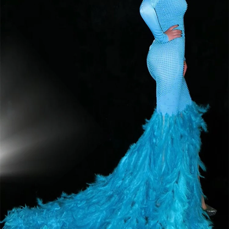 Title 5, Water Bottle Feather Trailing Hip Dress Costume...
