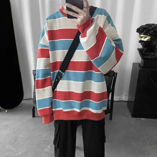 Title 6, Striped contrast sweatshirt