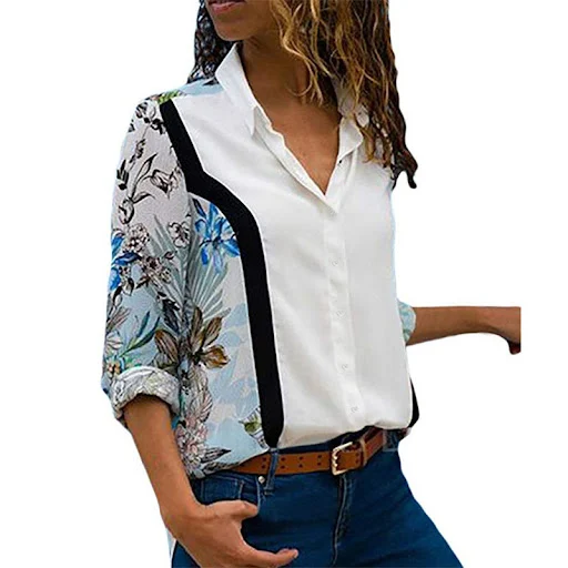 Title 5, Camicia in chiffon da donna a manica lunga con ...
