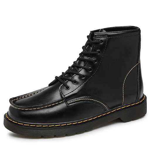 Title 3, Botas masculinas Martin de couro de vaca cano a...