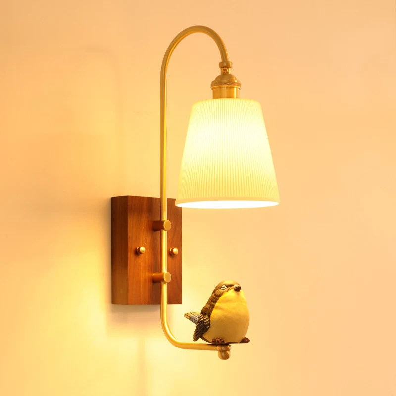 Copper Walnut Angel Resin LED Wall Lamp for decorative and warm lighting. Stylish design for bedrooms and living rooms, — photo 12