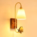 Copper Walnut Angel Resin LED Wall Lamp for decorative and warm lighting. Stylish design for bedrooms and living rooms, — photo 12