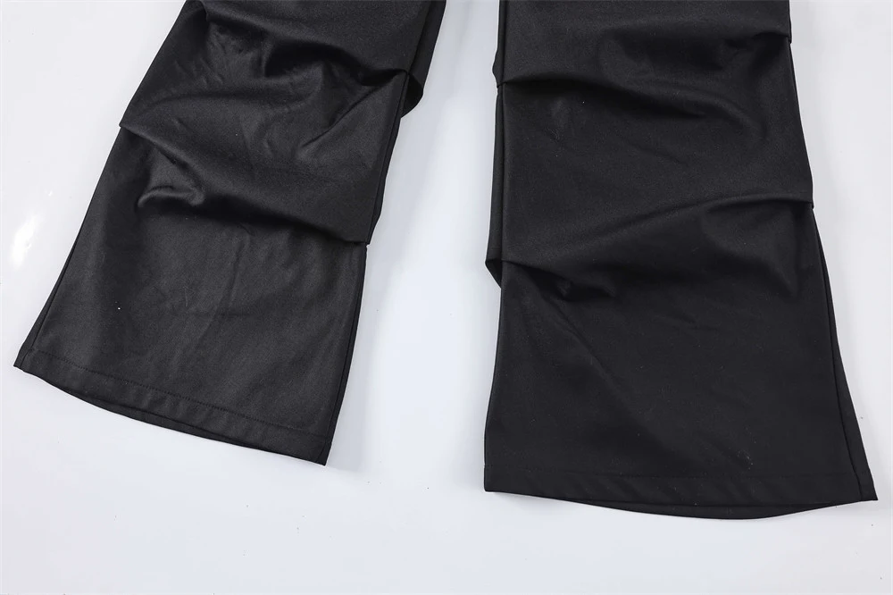 Herenmode casual broek met plooien en wijde pijpen, voor een relaxte en comfortabele look. Ideaal voor dagelijks gebruik en een moderne uitstraling. — foto 5