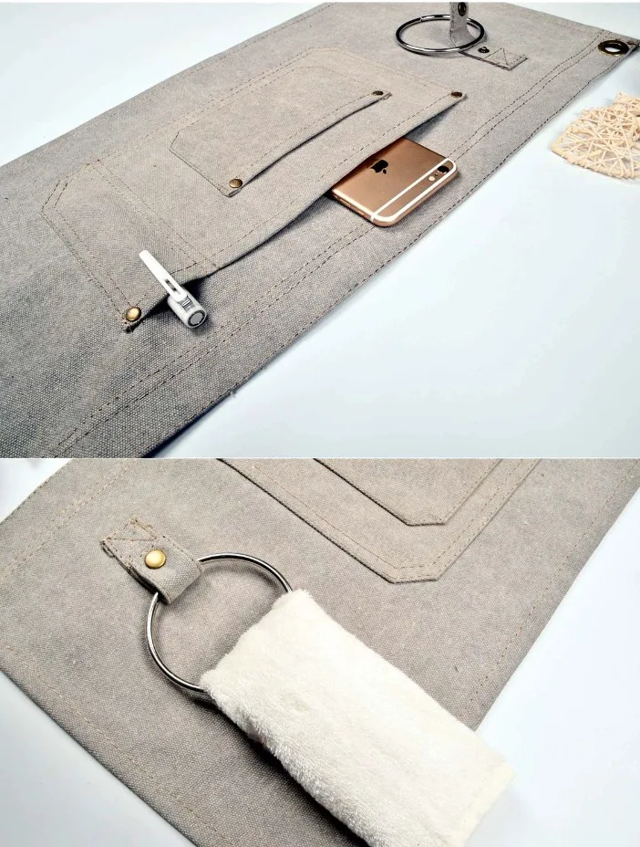 Title 1, Baked Denim Canvas Leather Short Apron for cook...