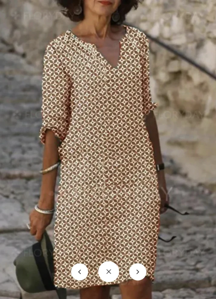 Title 5, Mid-length Sleeved Dress Multicolor Comfort and...
