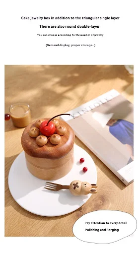 Title 7, Cherry Cake Jewelry Box Creative Desktop Decora...