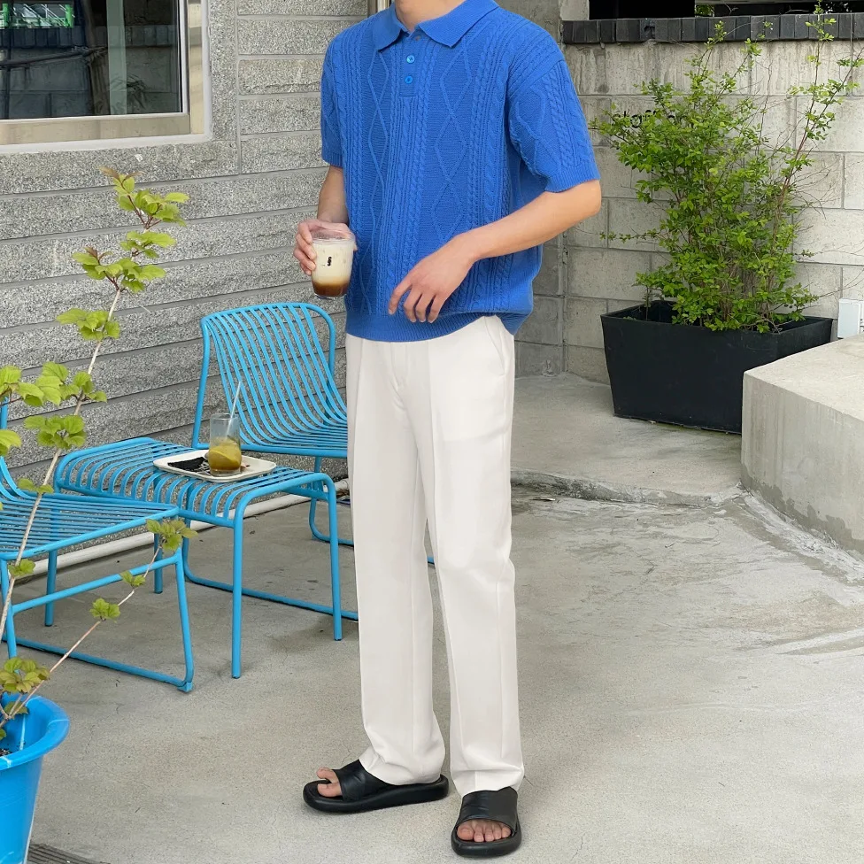 Men's Summer Loose Lapels T-shirt Sweater perfect for casual summer wear, offering comfort and style for warm weather, a — photo 5